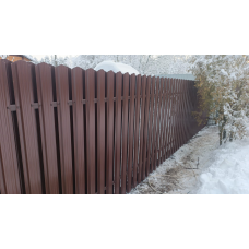 Забор из евроштакетника в шахматном порядке под ключ, ( Высота 2,0м )